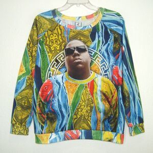Brooklyn Mint Sweatshirt the Notorious B.I.G Colorful Graphic Size M Hip Hop Rap